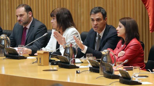 Sánchez, este martes por la mañana en el Congreso de los Diputados.