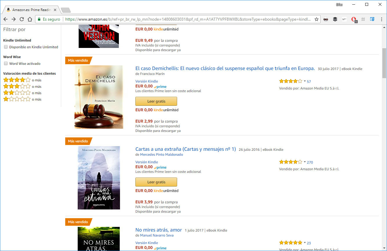 Libros gratis en amazon prime online