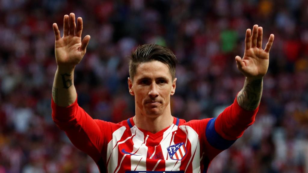 Fernando Torres, en su despedida del Atlético de Madrid.