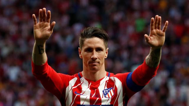 Fernando Torres, en su despedida del Atlético de Madrid.