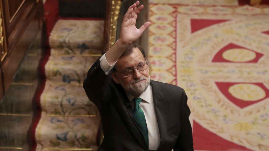 Mariano Rajoy se despide del Congreso de los Diputados tras la moción de censura.