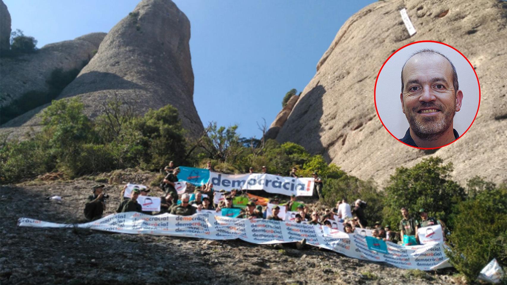 Los Agentes Rurales, en una manifestación pública durante el 1-O.