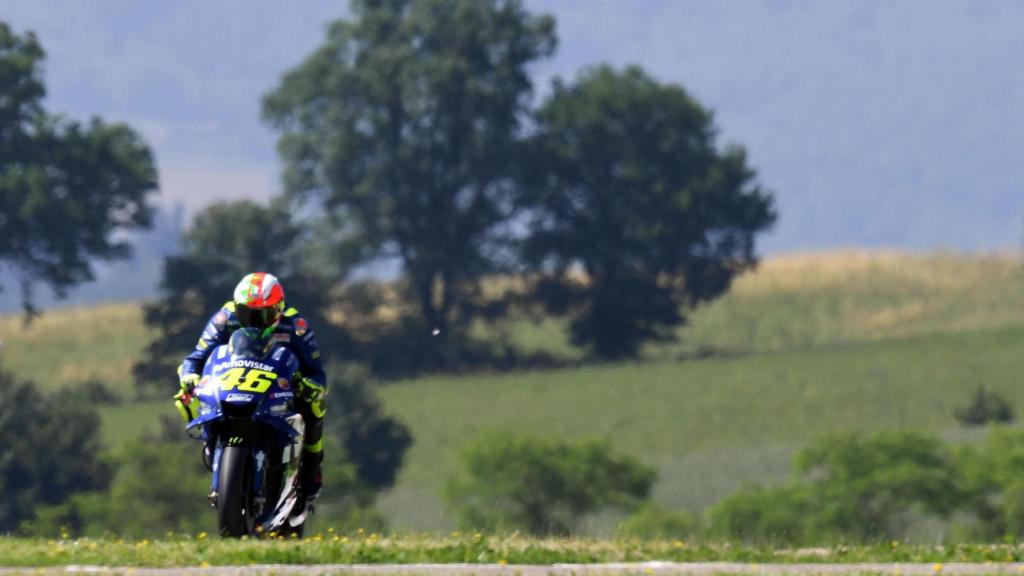 Valentino Rossi, durante la clasificación del GP de Italia en Mugello.