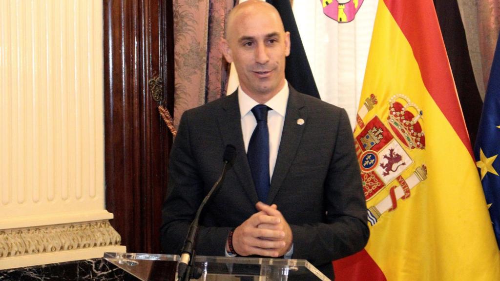 Luis Rubiales en uno de sus primeros actos como presidente de la RFEF.