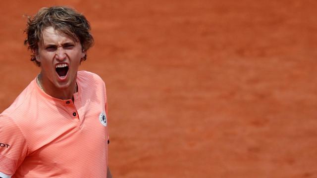 Zverev, tras conseguir su clasificación para los cuartos de Roland Garros.