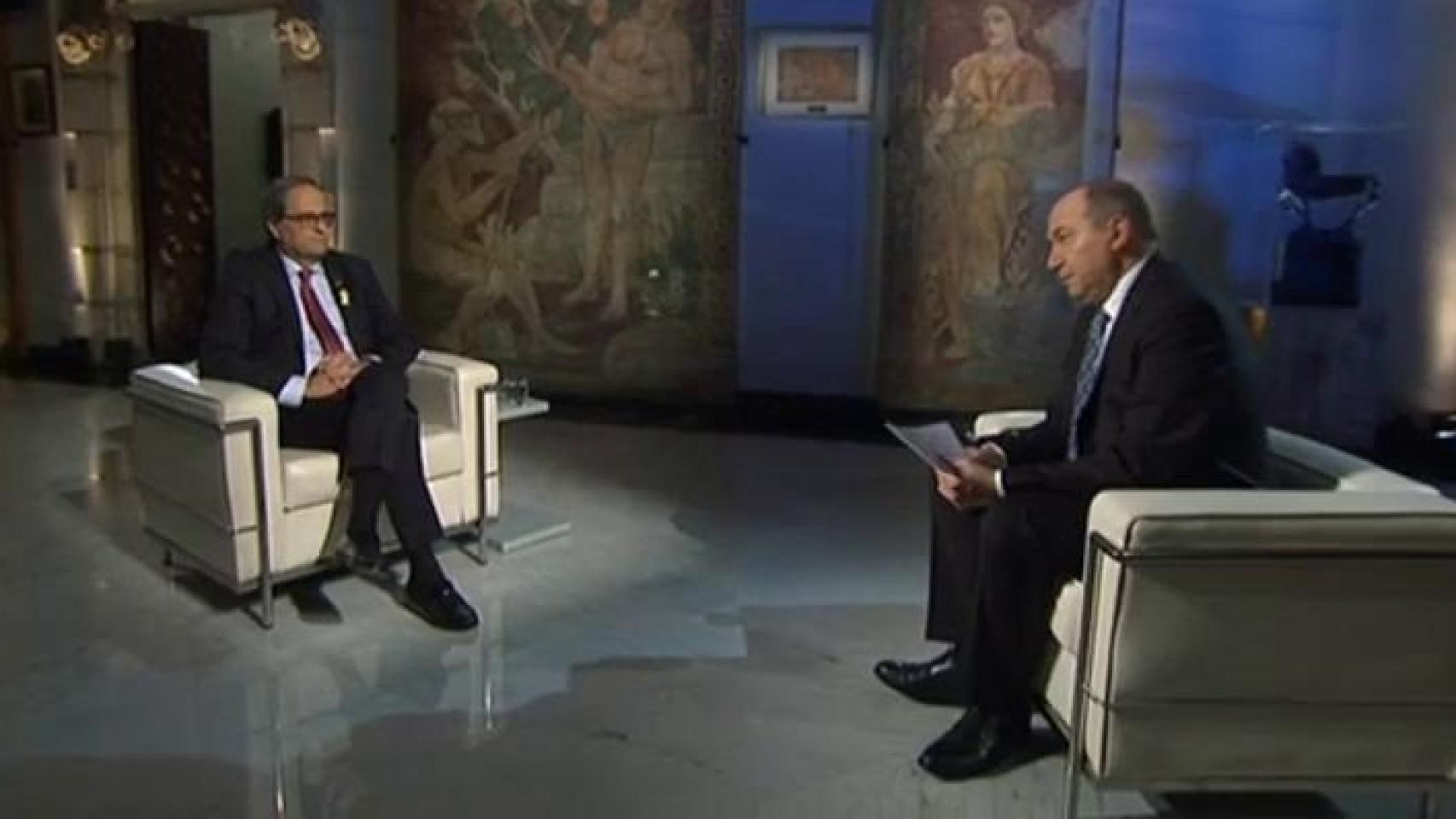 Quim Torra, durante la entrevista en TV3.