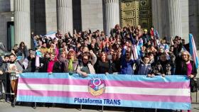 La Plataforma Trans frente al Congreso de los Diputados en una imagen de archivo.
