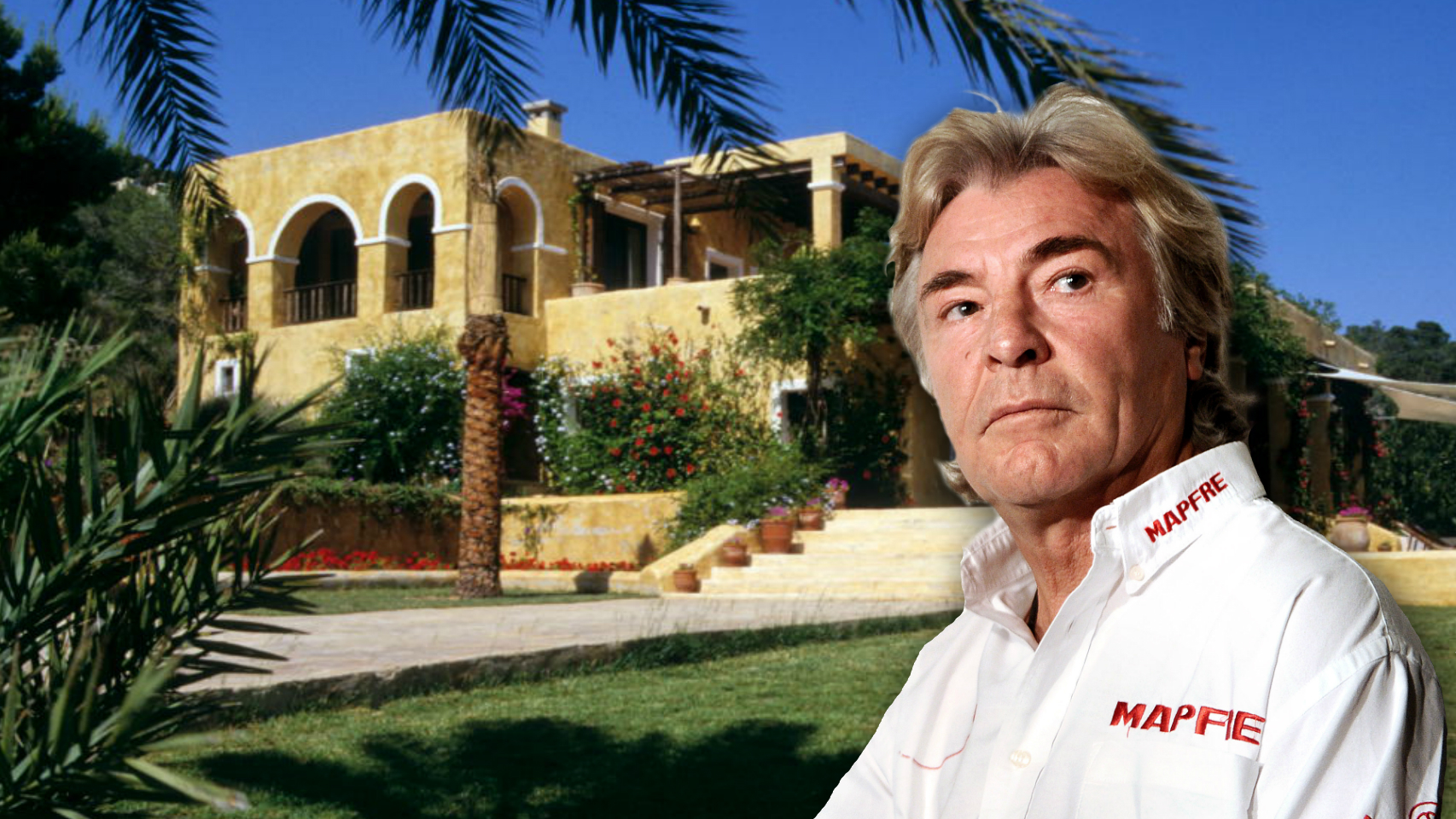 Ángel Nieto en un montaje en su casa de Ibiza.