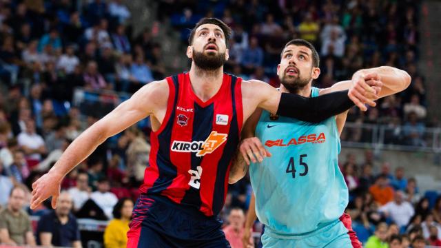 Shengelia y Moerman durante el partido.