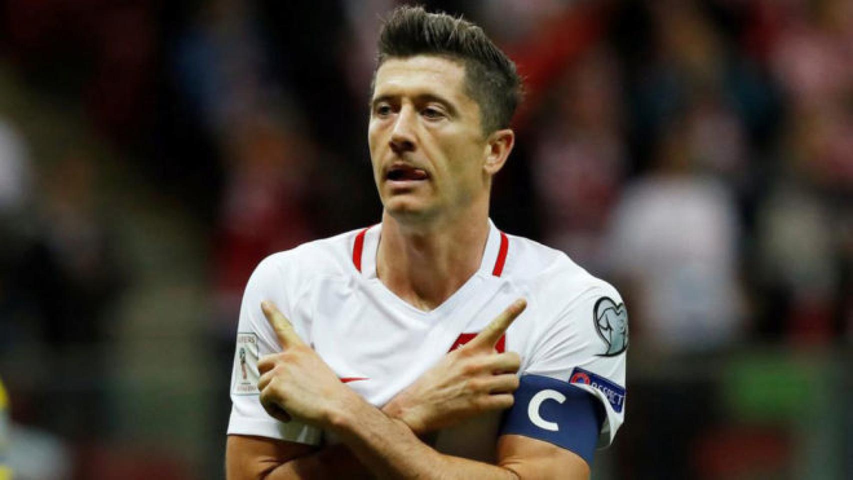 Lewandowski, en un partido con Polonia.