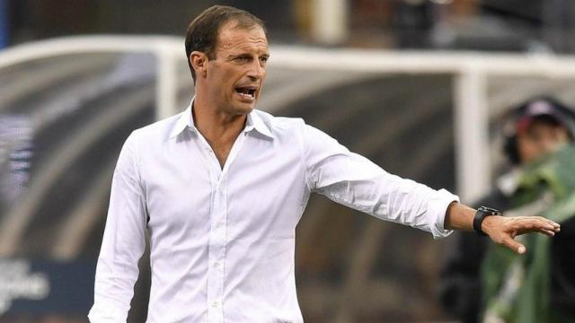 Allegri, frente al Barcelona. Foto Twitter (@juventusfc)