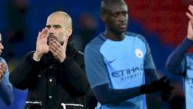 Guardiola y Touré. Foto: mancity.com