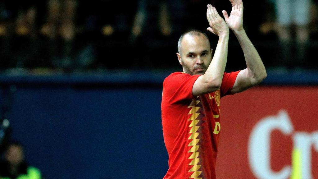 Iniesta, en el amistoso ante Suiza.