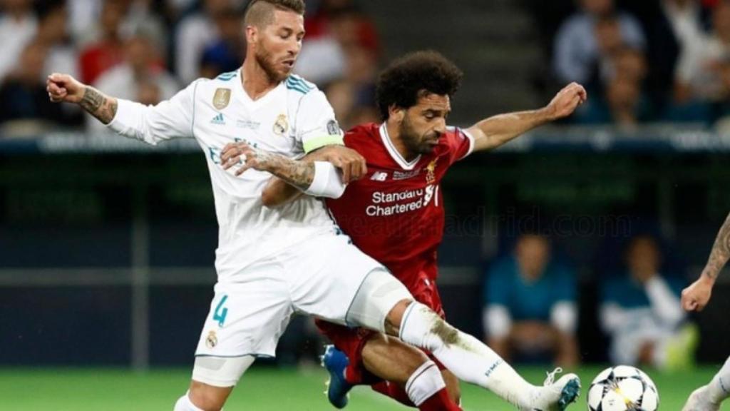 Ramos y Salah, en el Real Madrid - Liverpool