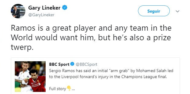 Lineker se pasa de la raya: A Ramos tienen que darle un premio por bobo