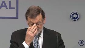 El presidente del PP, Mariano Rajoy, este martes en Génova.