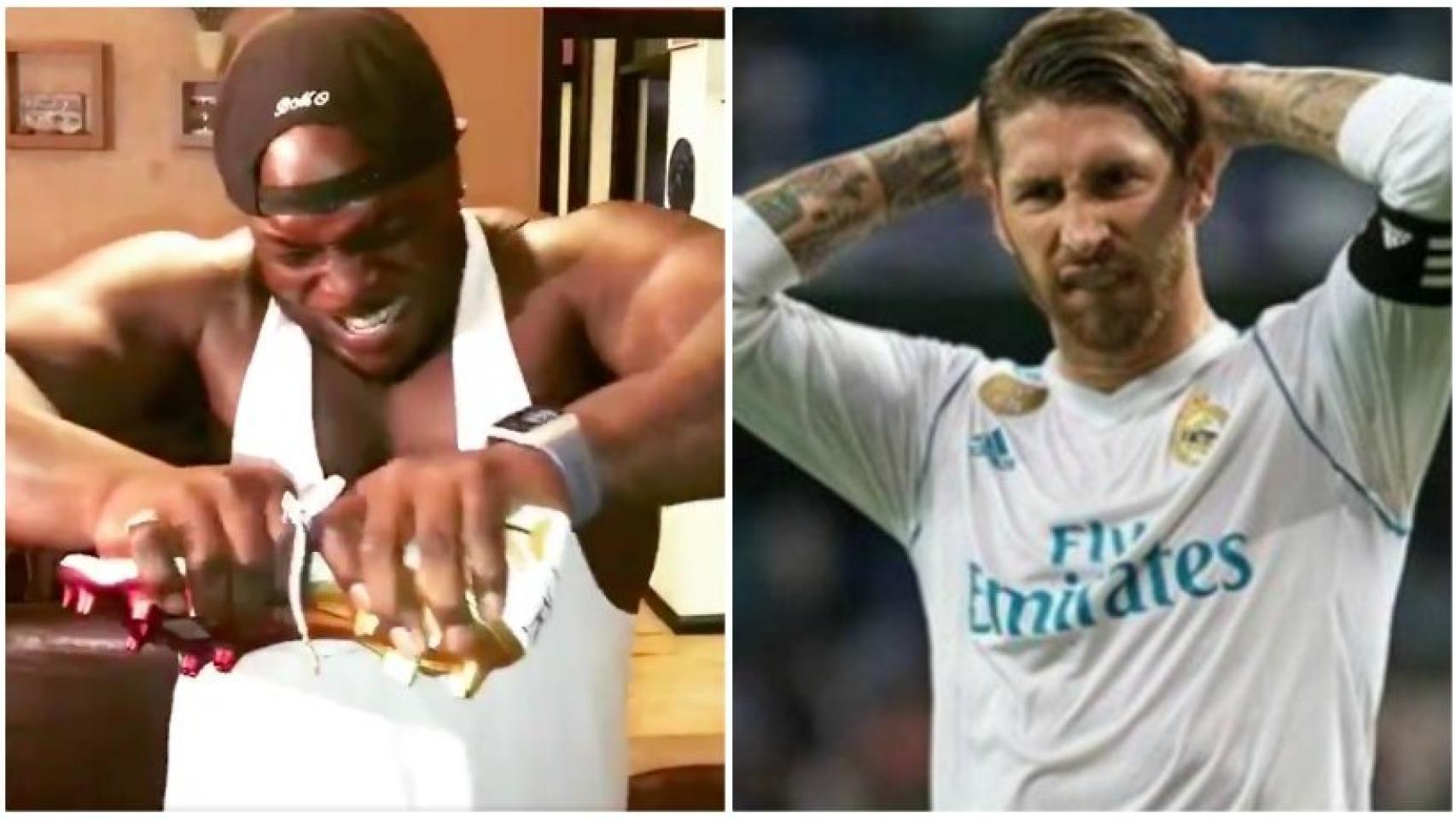 Adebayo Akinfewa y Sergio Ramos