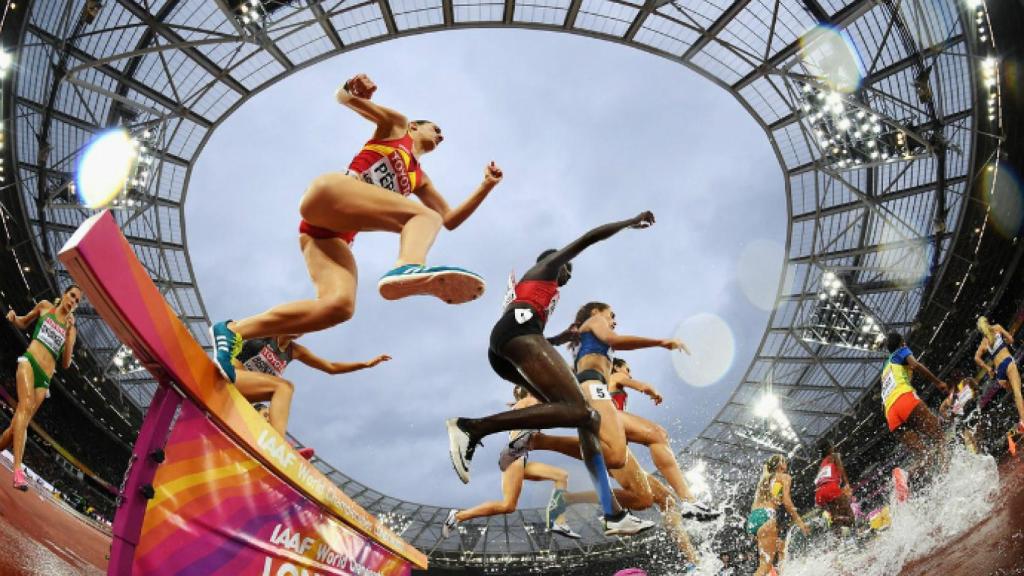 María José Pérez durante una prueba de la Diamond League