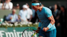 Nadal, celebrando su pase a la final de Roland Garros.