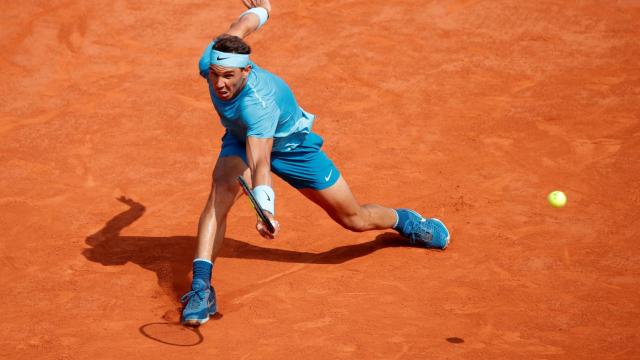 Nadal, durante el partido ante del Potro.