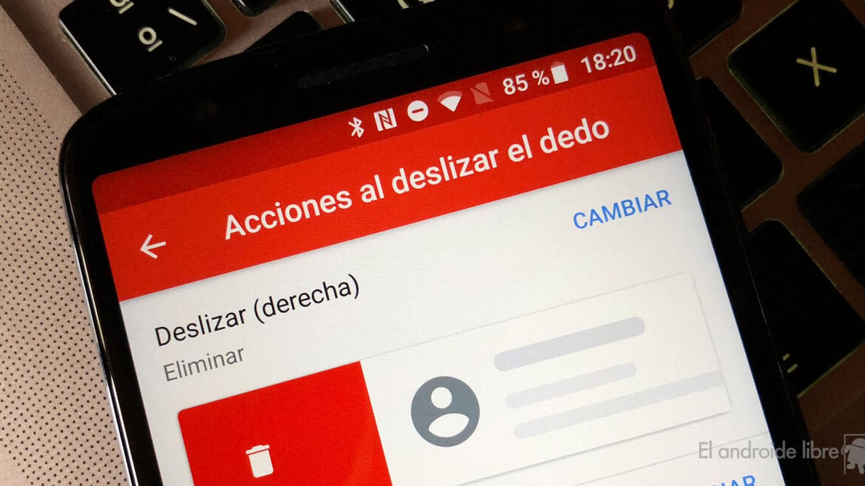 La novedad de Gmail que te soluciona la vida: elige la acción al deslizar