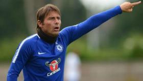 Conte, durante un entrenamiento del Chelsea. Foto chelseafc.com