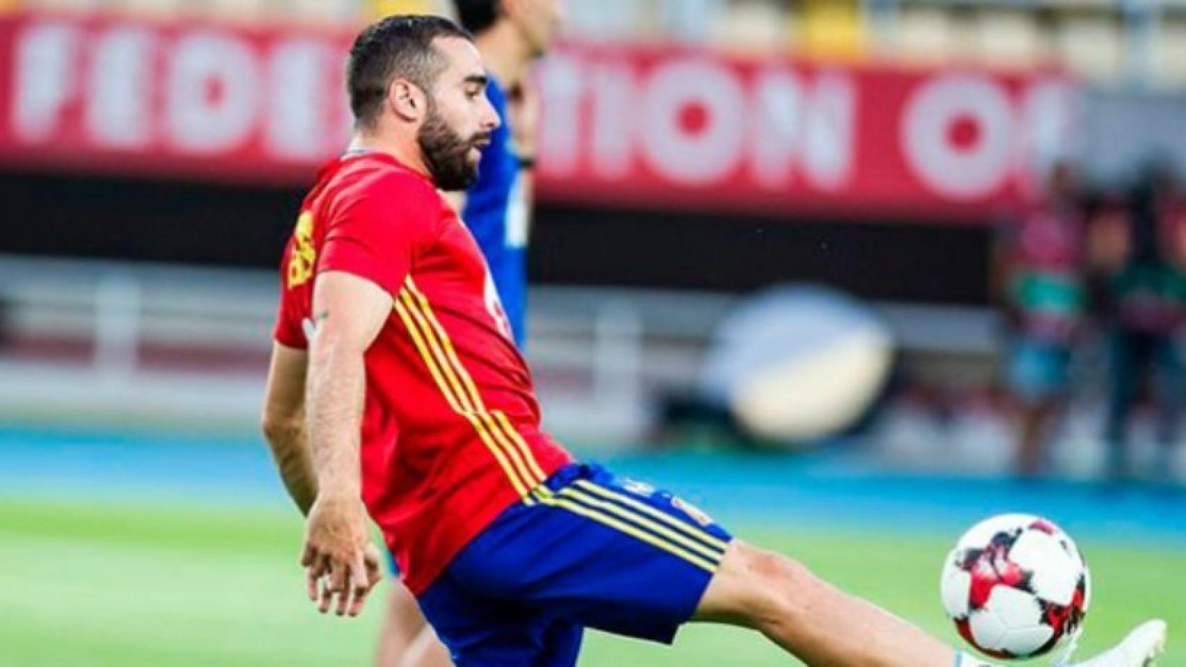 Carvajal en una concentración con España. Foto: sefutbol.com