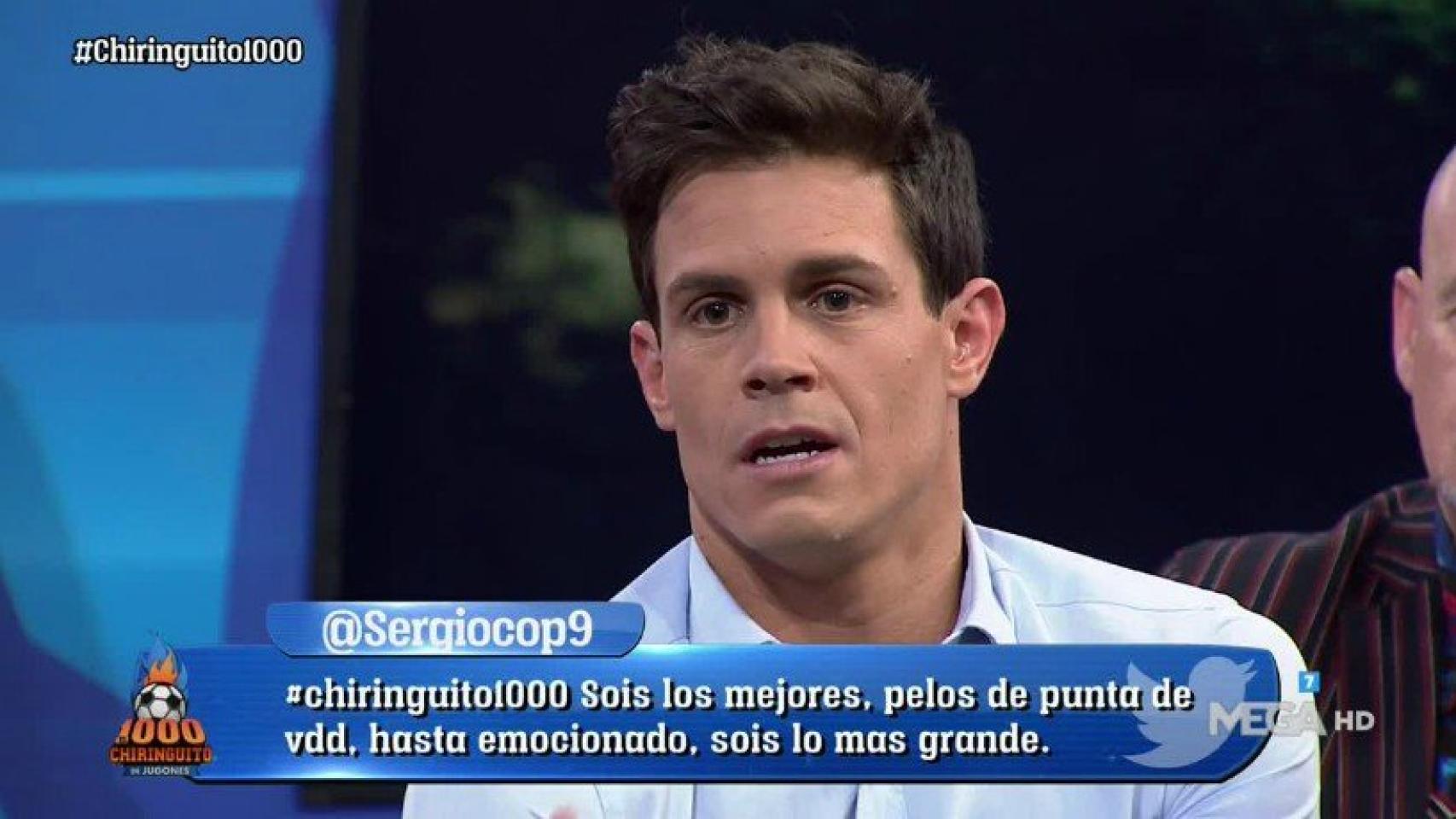 Edu Aguirre en El Chiringuito. Foto: Twitter (@elchiringuitotv)