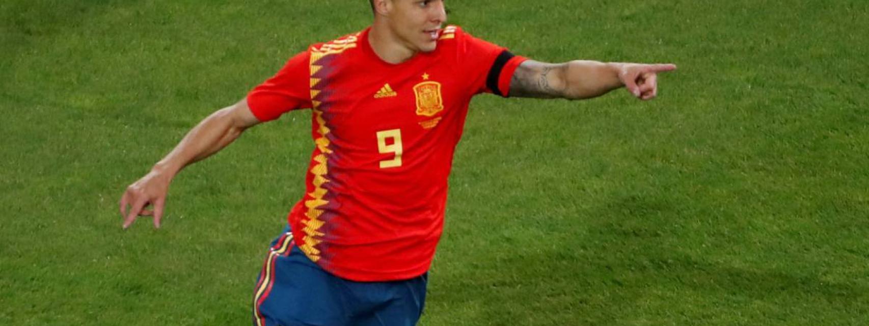 Rodrigo, durante un partido con la selección