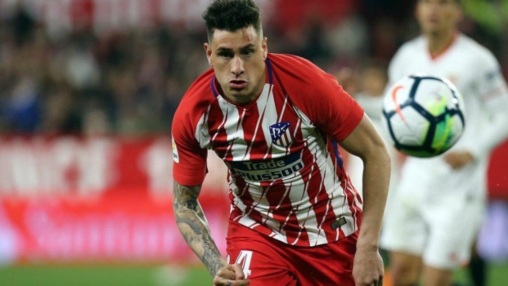 Giménez durante un partido con el Atlético de Madrid. Foto atleticodemadrid.com