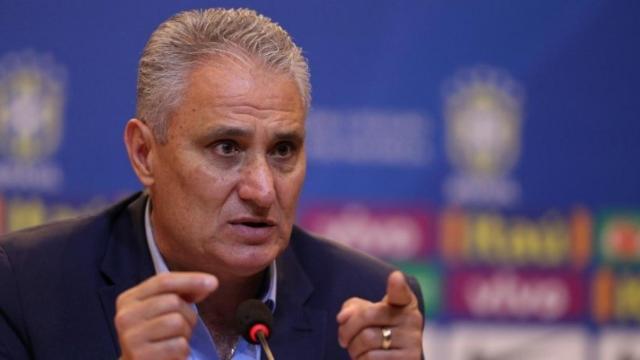 Tite durante la rueda de prensa de Brasil. Foto: Twitter (@CBF_Futebol).