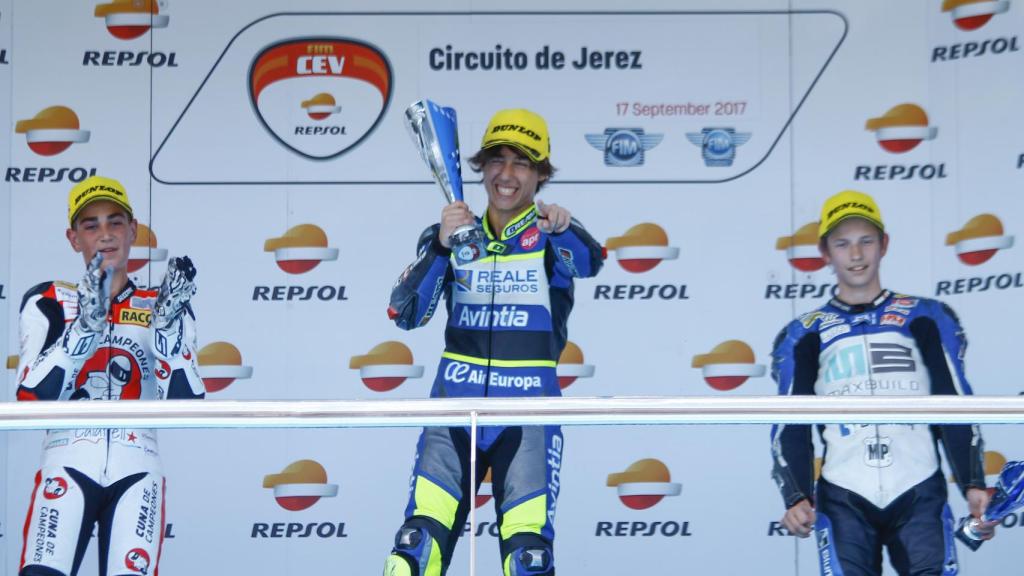 Andreas Pérez tras ganar una prueba en Jerez.