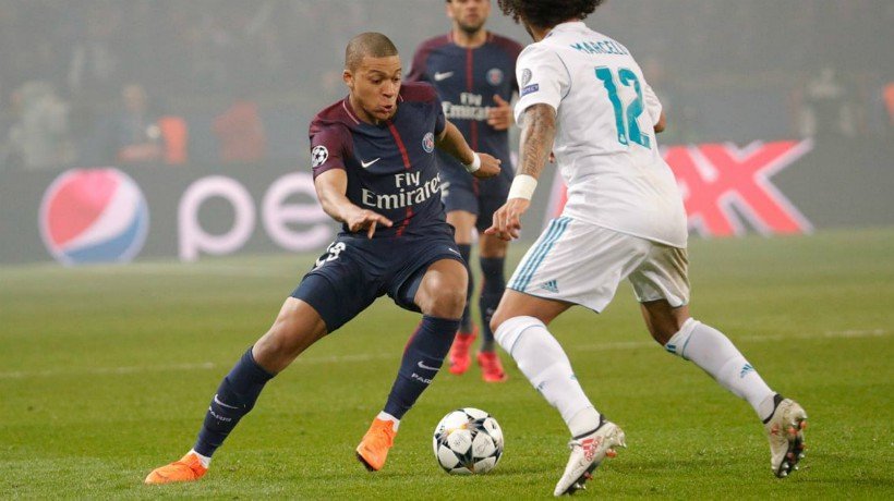 Mbappé contra Marcelo. Foto psg.fr