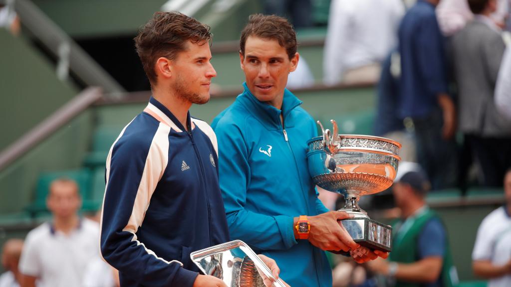 Thiem y Nadal, tras la final de Roland Garros de este domingo.