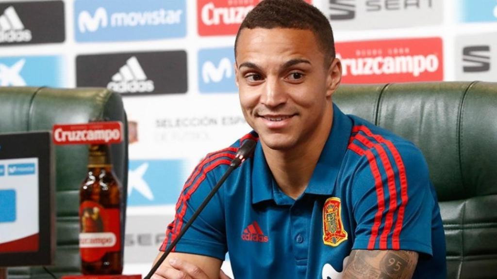 Rodrigo Moreno, en rueda de prensa con la selección española. Foto: sefutbol.com