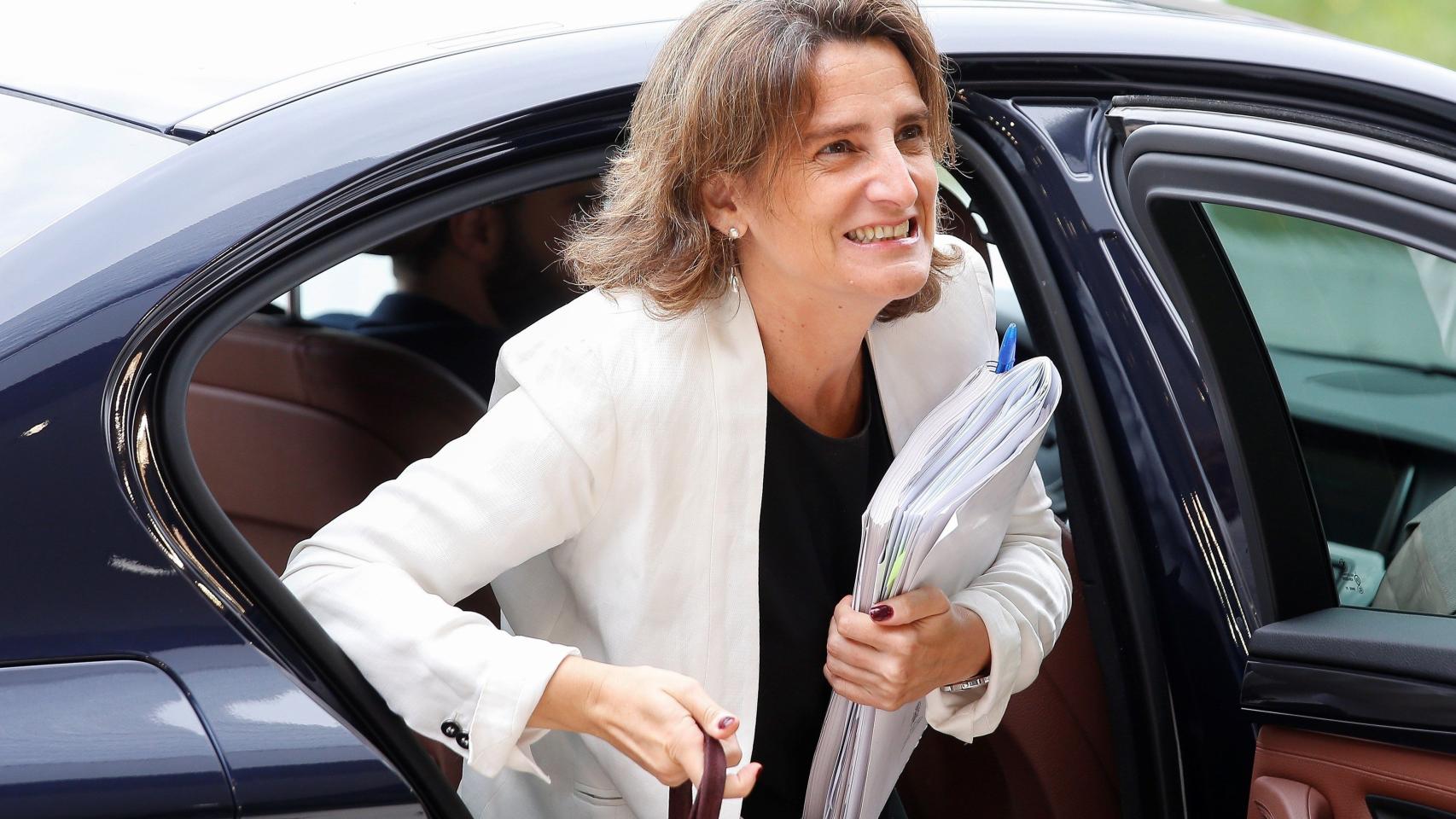 La ministra de Transición Energética, Teresa Ribera, llegando a Luxemburgo.