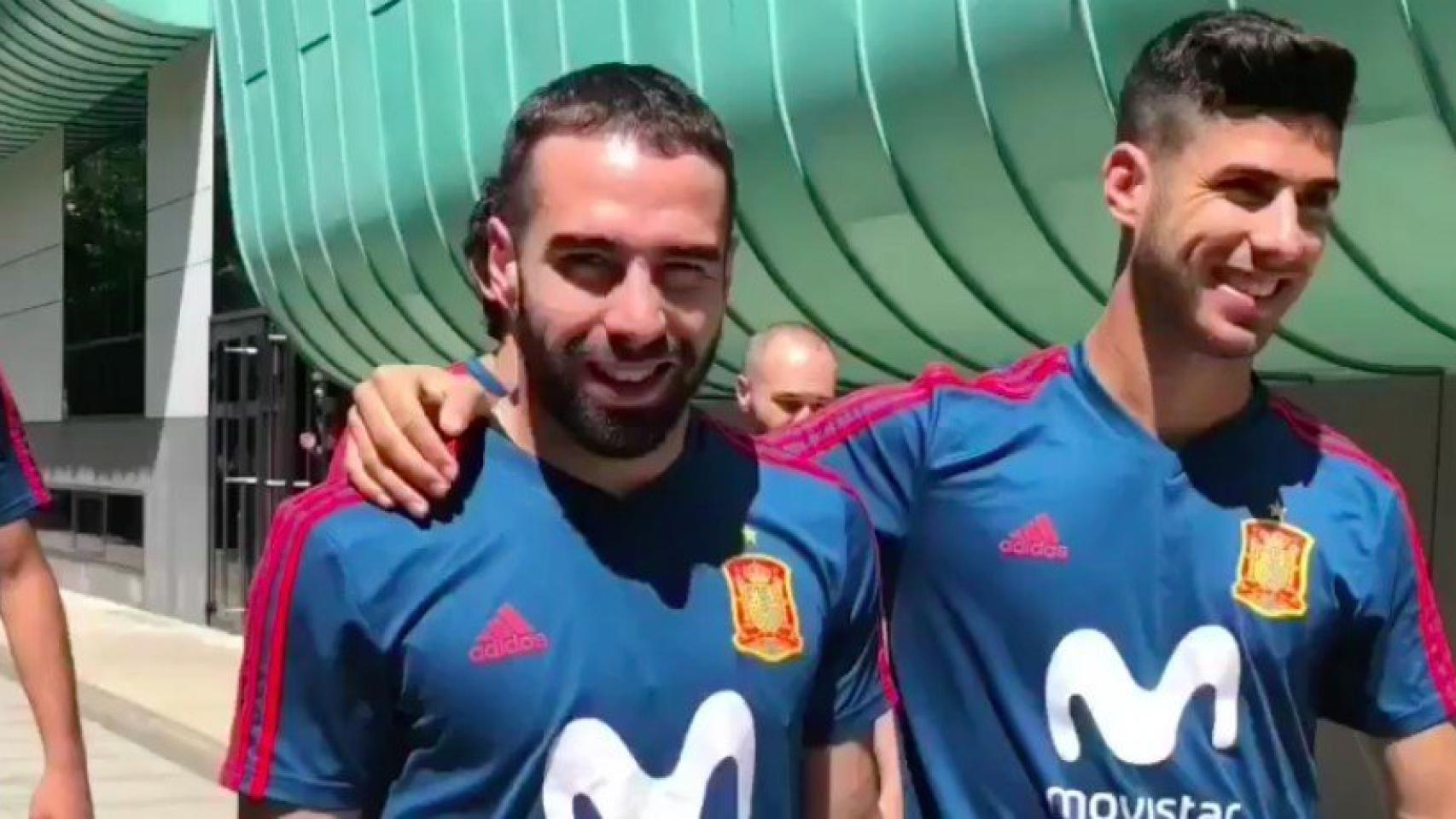 carvajal y Asensio con la Selección. Foto Twitter (@SeFutbol)