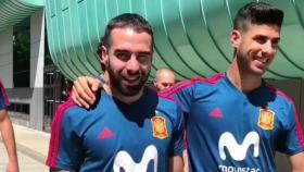 carvajal y Asensio con la Selección. Foto Twitter (@SeFutbol)