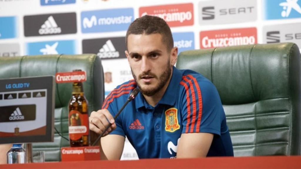 Koke, en rueda de prensa con la selección española. Foto: sefutbol.com