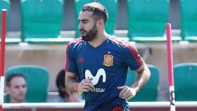 Carvajal entrena con España. Foto Twitter (@DaniCarvajal92)