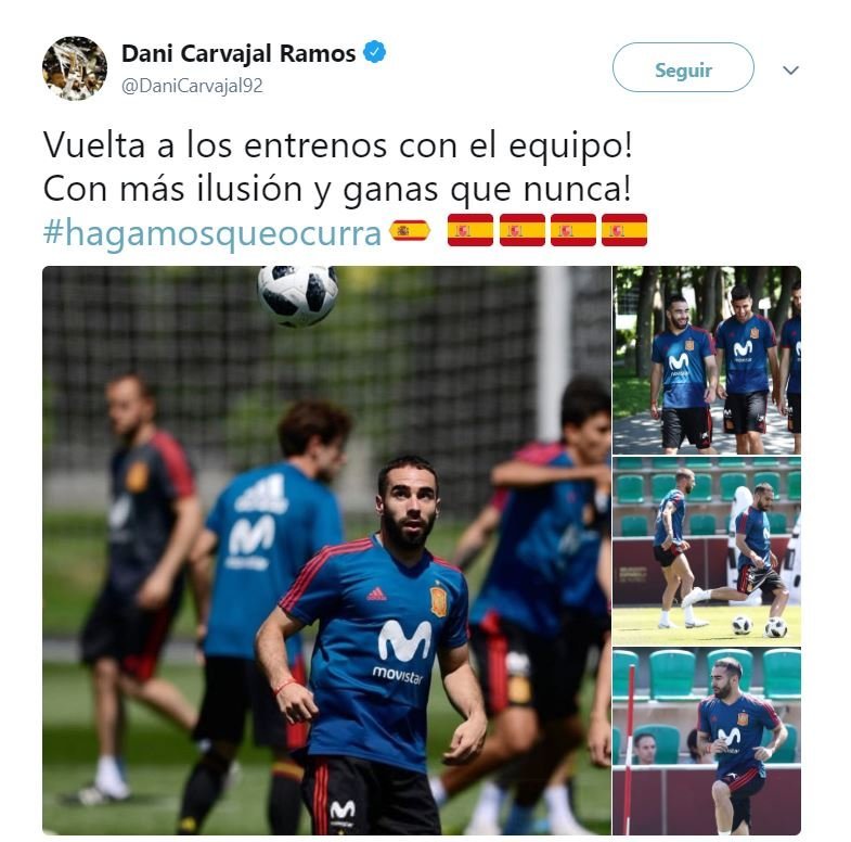 El primer mensaje de Carvajal tras superar su lesión