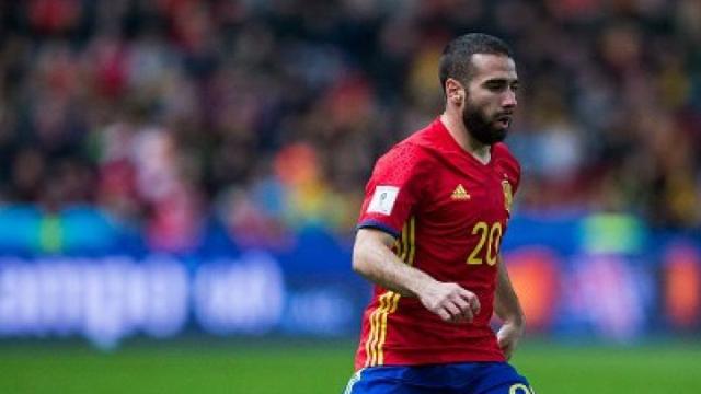 Dani Carvajal, en un partido con España.