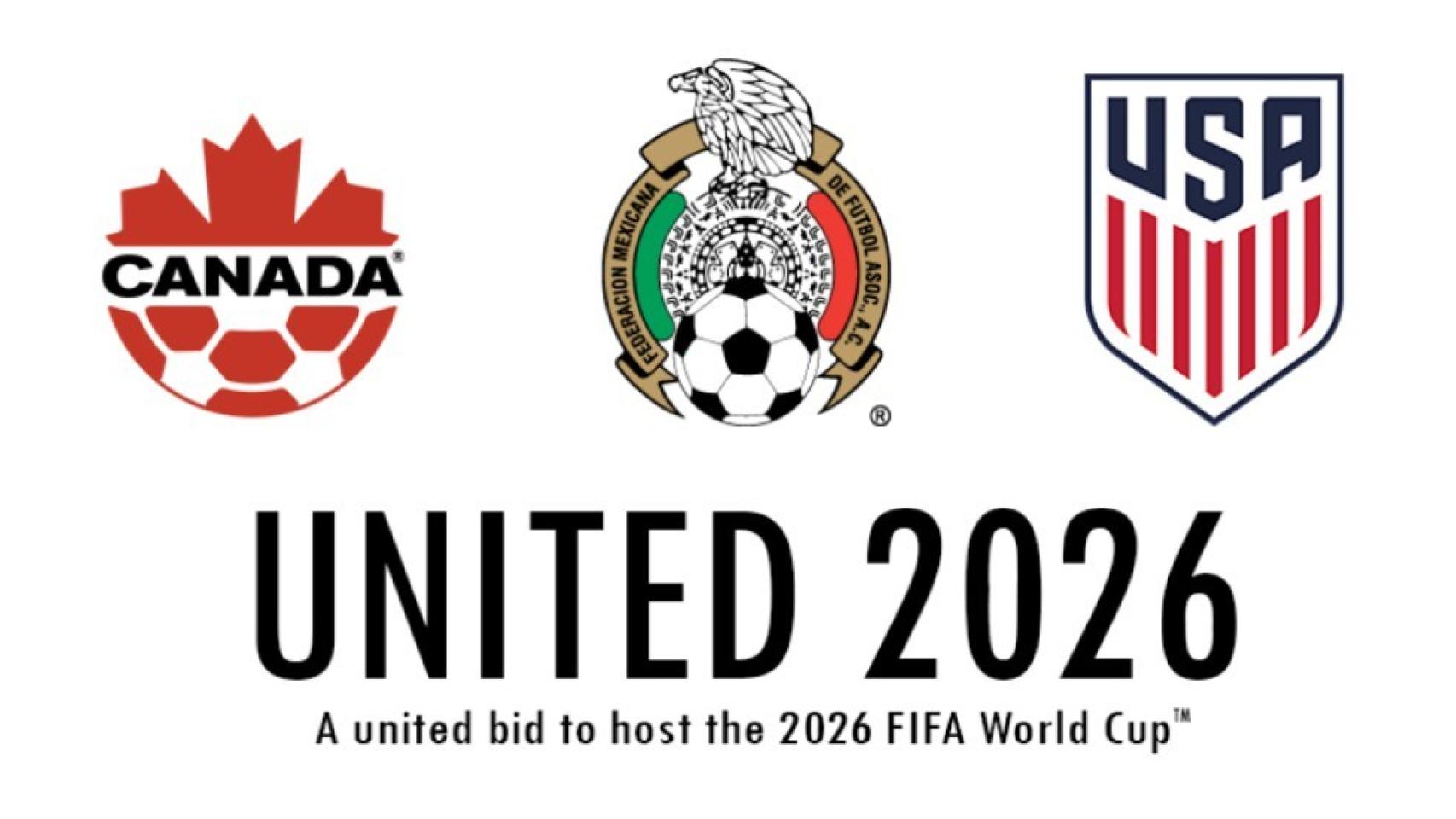 Logo de la candidatura de Estados Unidos, Canadá y México para el Mundial 2026.