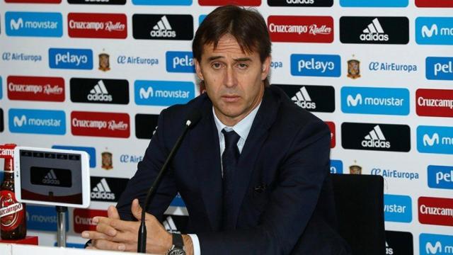 Julen Lopetegui durante la rueda de prensa de este viernes. Foto: sefútbol.com