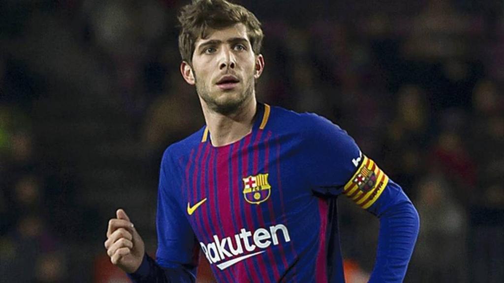 Sergi Roberto, con el brazalete del Barcelona.