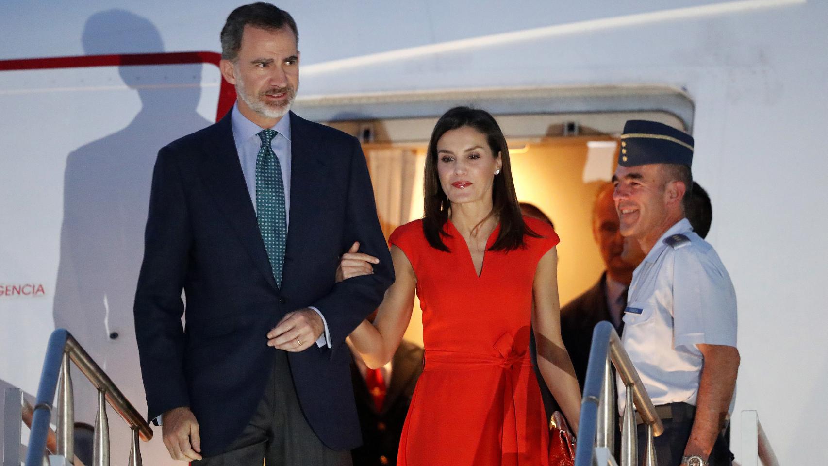 Felipe VI y Letizia, a su llegada a Nueva Orleans.