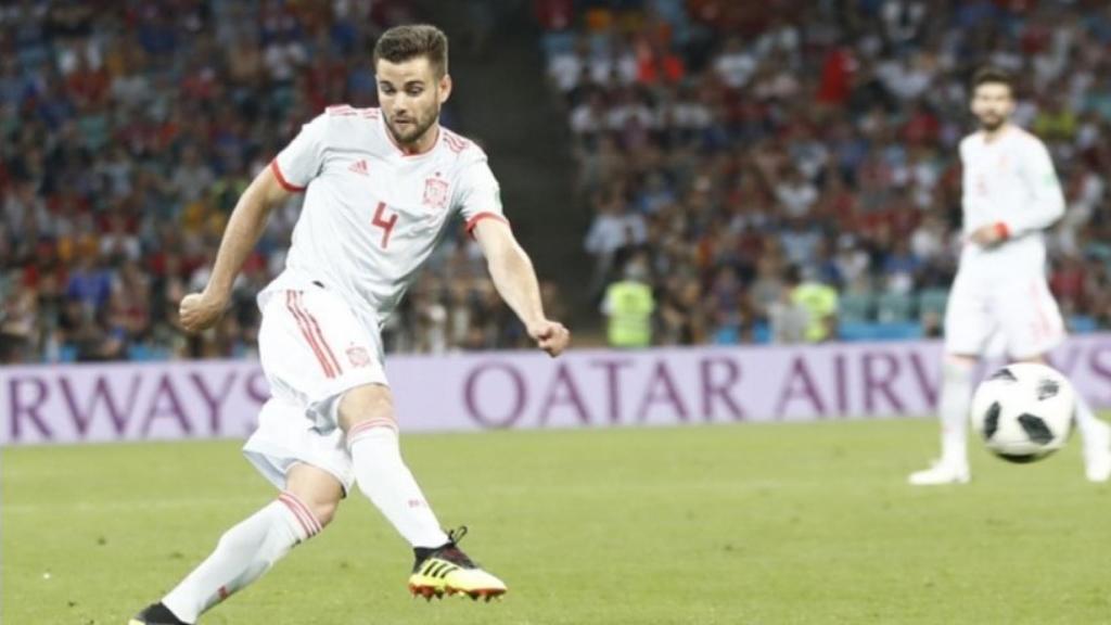 Nacho Fernández anota su gol a Portugal. Foto: Twitter (@sefutbol).