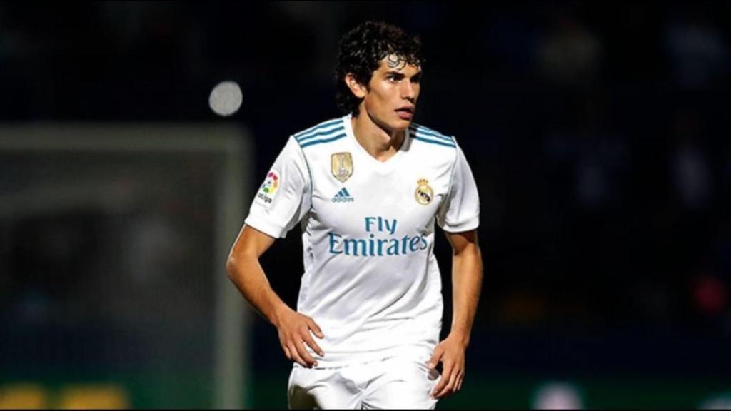 Vallejo, en un partido del Real Madrid