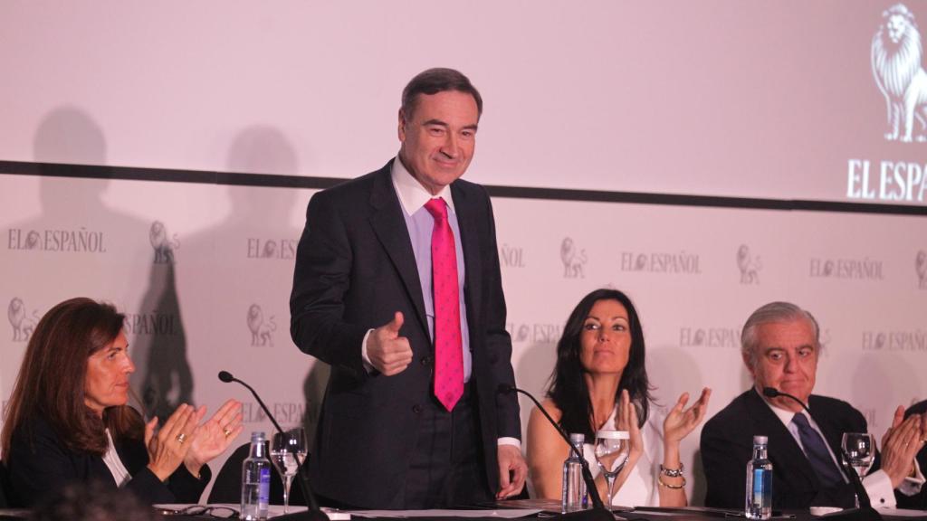 Pedro J. Ramírez durante su discurso ante la Junta de Accionstas de EL ESPAÑOL.