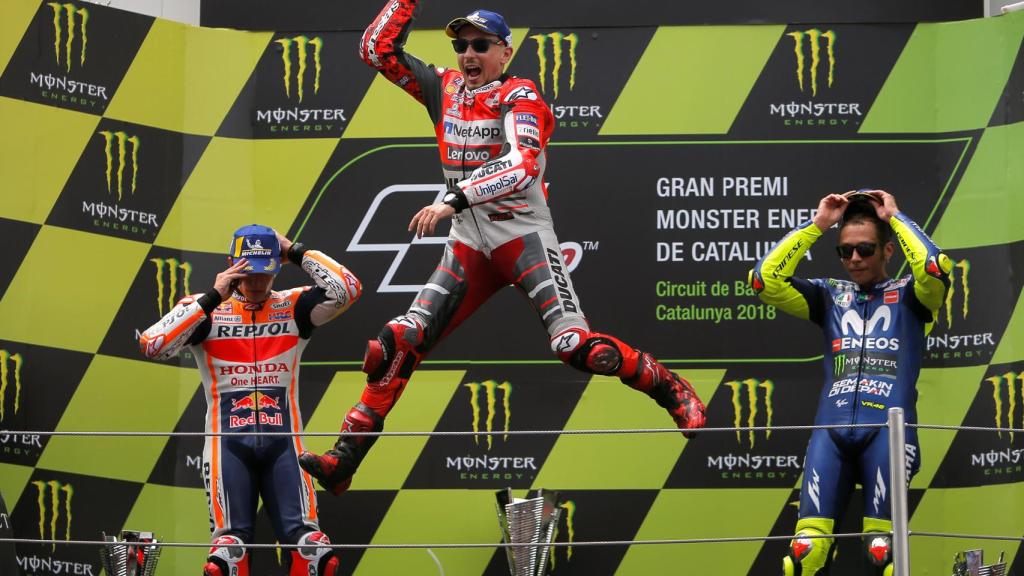 Jorge Lorenzo celebra una victoria